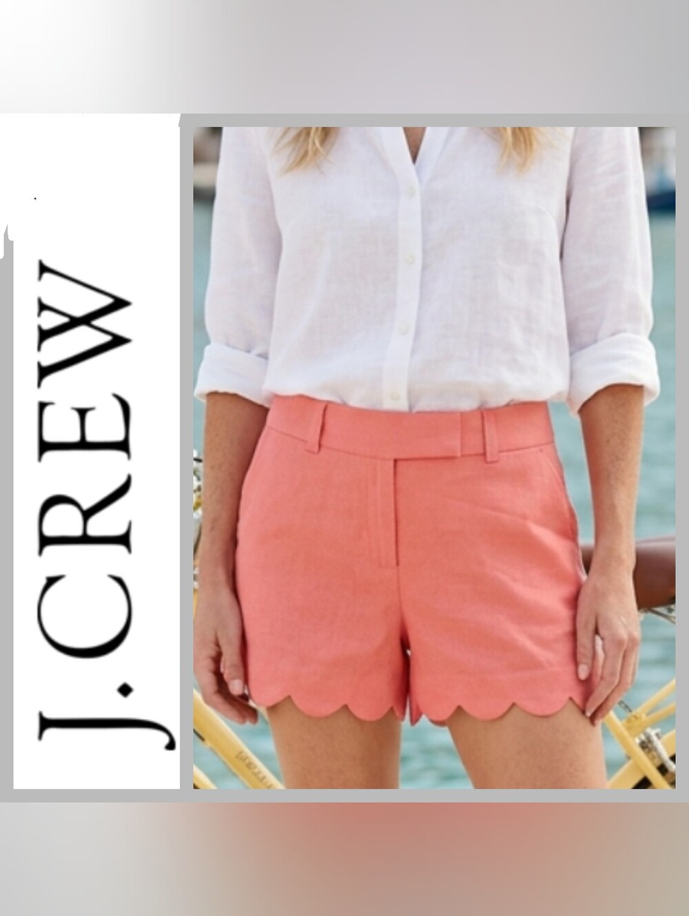J Crew Scallop Hem Coral Women’s Shorts